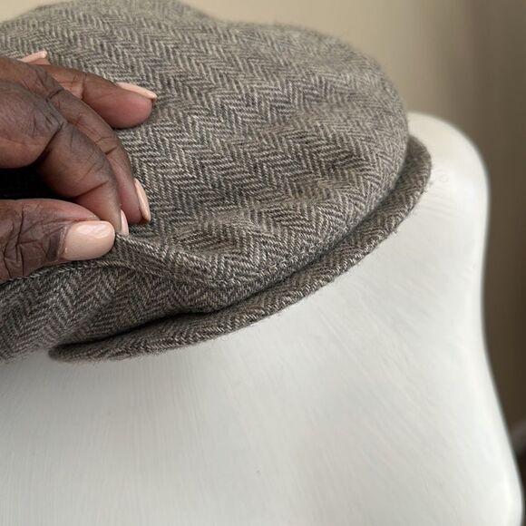 The Worlds Best Vintage Tan Chevron Pattern Flat Hat Cap XL - Picture 4 of 8